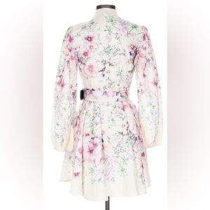 Floral Print Dress with Pink and White Accents